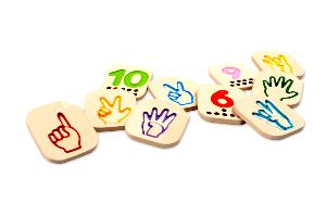 Apprendre les chiffres +  initiation à la langue des signes – jeu en bois
