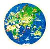 Puzzle rond en bois carte du monde