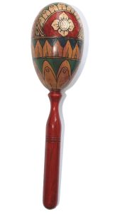 Maracas décorée en bois tourné