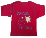T-shirt enfant  rouge à manches longues Super Bio